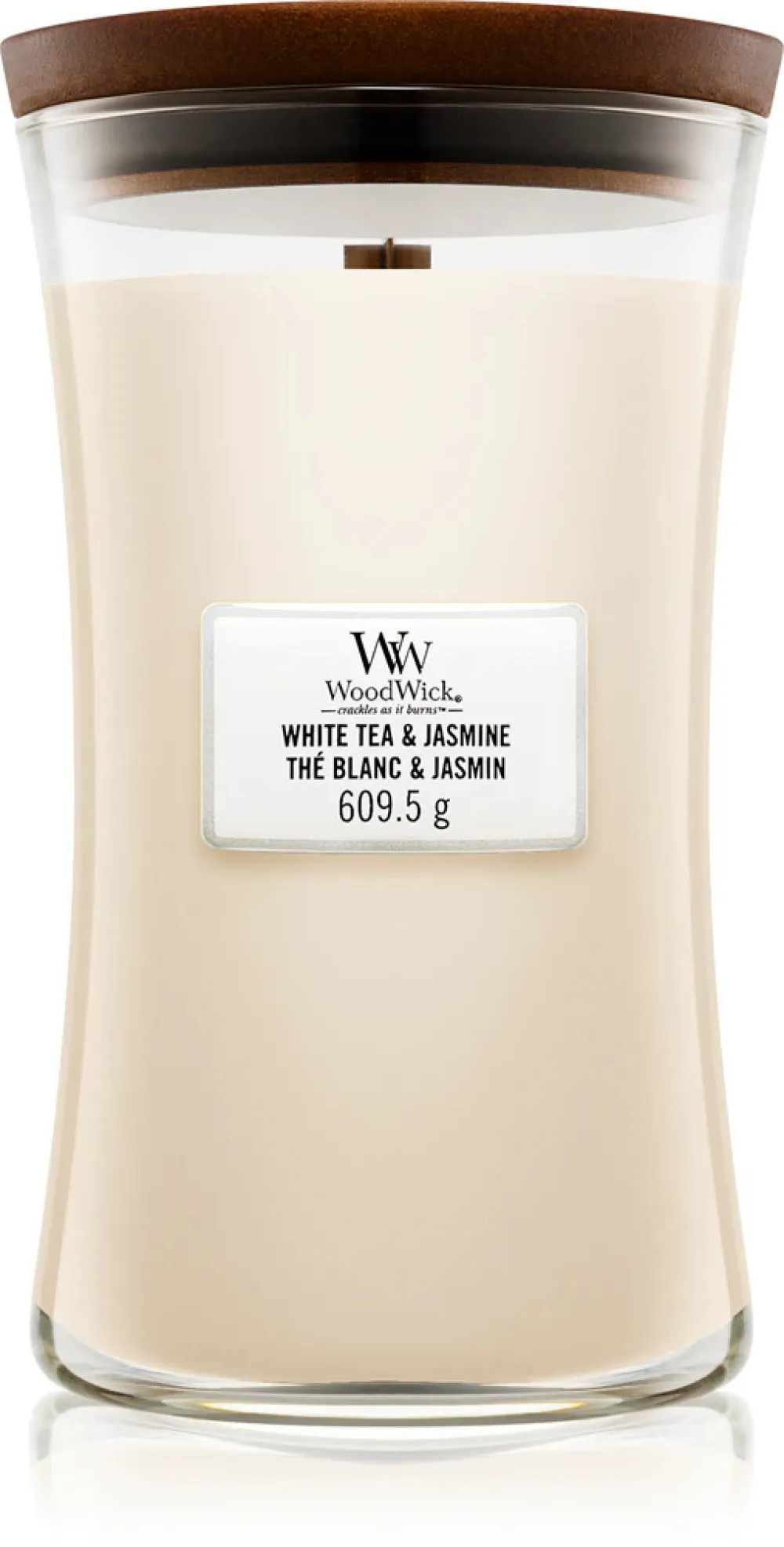 White Tea & Jasmine vonná svíčka s dřevěným knotem pro ženy 609,5 g