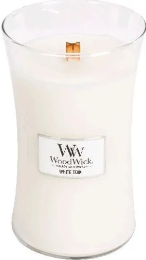 WoodWick WoodWick White Teak vonná svíčka s dřevěným knotem pro ženy