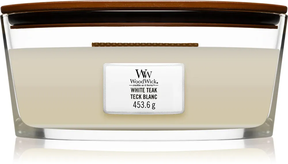 White Teak vonná svíčka s dřevěným knotem pro ženy 453,6 g