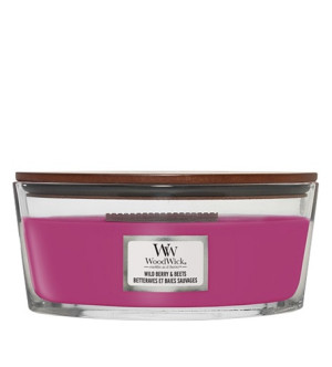 WoodWick Wild Berry & Beets vonná svíčka s dřevěným knotem pro muže