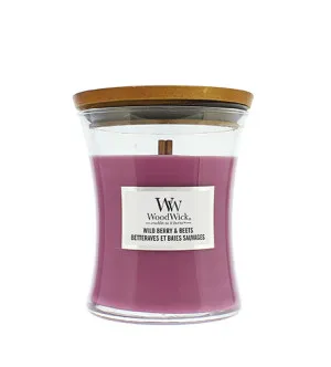 WoodWick Wild Berry & Beets vonná svíčka s dřevěným knotem pro muže
