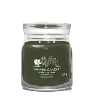 Yankee Candle Silver Sage & Pine közepes illatgyertya 368 g