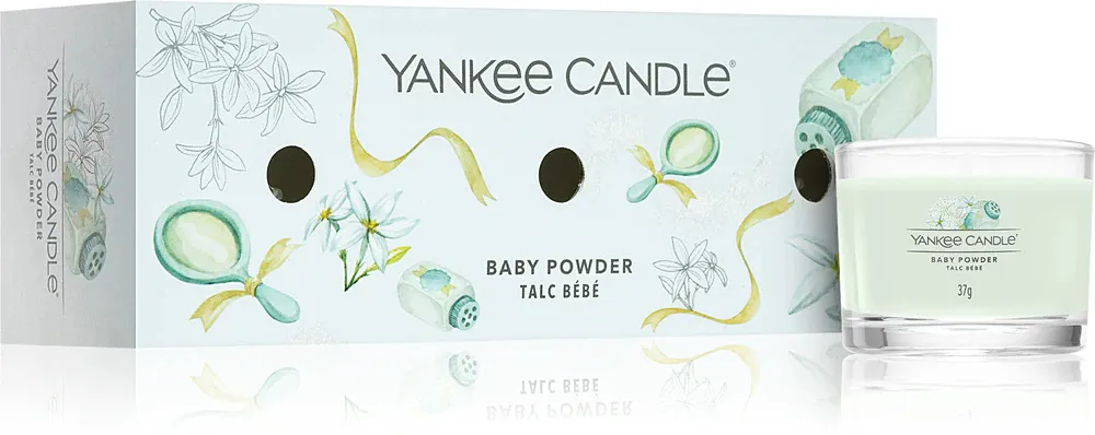 Baby Powder votivní svíčka ve skle pro ženy 3x37 g