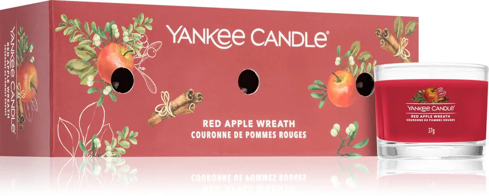 Red Apple Wreath votivní svíčka ve skle pro muže 3x37 g