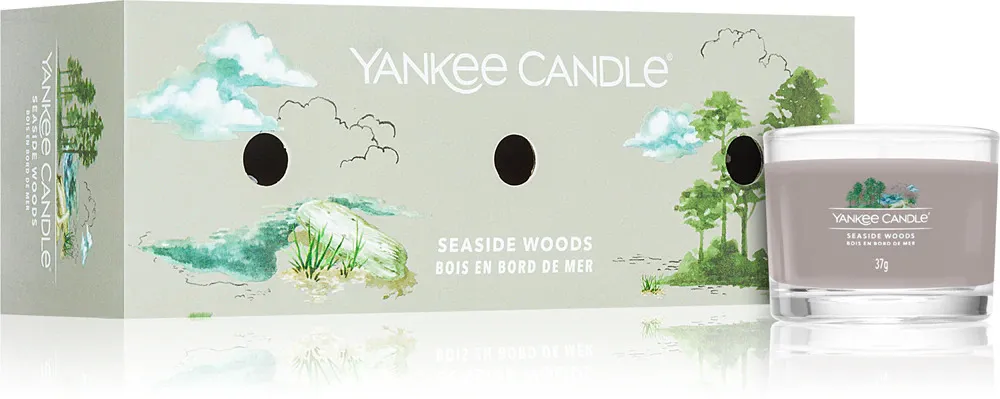 Seaside Woods votivní svíčka ve skle pro muže 3x37 g