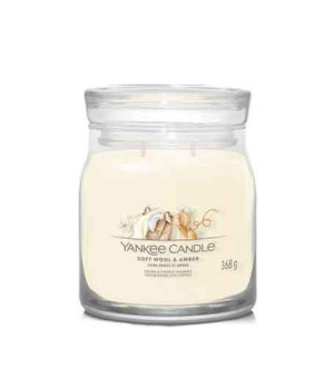 Yankee Candle Soft Wool & Amber signature svíčka střední pro ženy