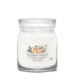 Yankee Candle White Spruce & Grapefruit signature svíčka střední pro muže