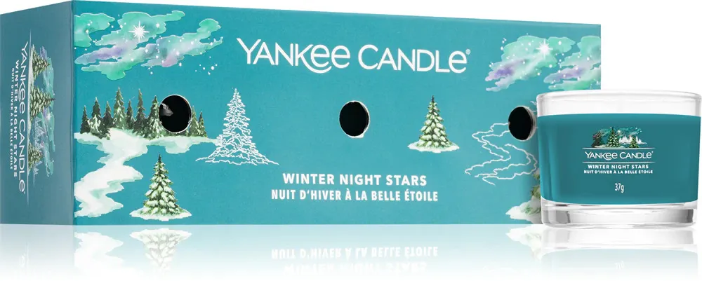Winter Night Stars votivní svíčka ve skle pro muže 3x37 g