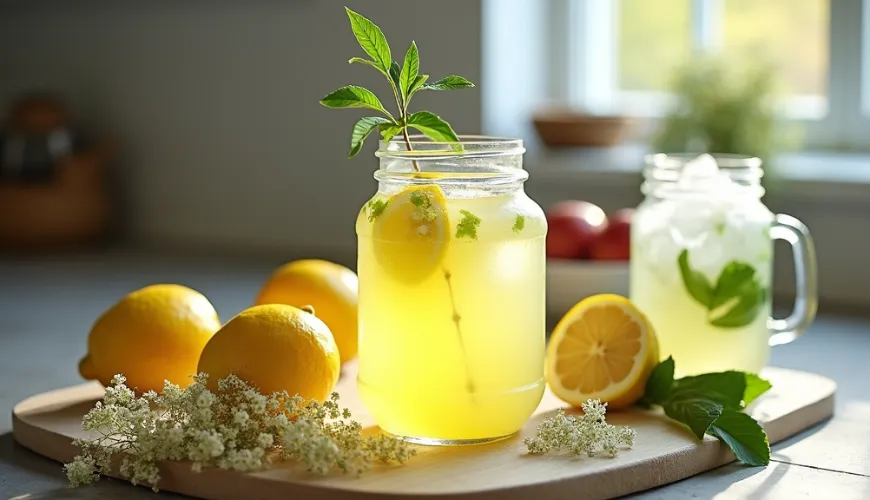 A bodza limonádé ideális frissítő a napos napokra.