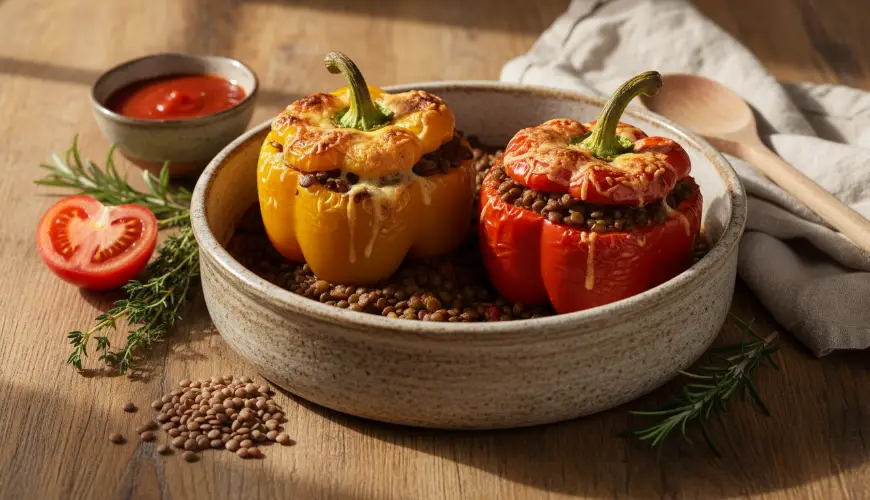 Lencsés ragú töltött paprika töltelékeként