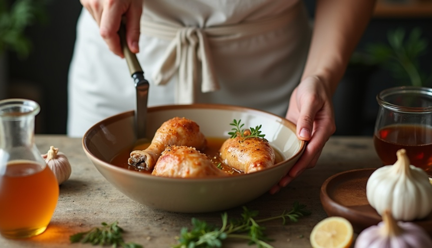 A mézes pác csirkecombokhoz remekül működik, ha gyors és illatos vacsorát szeretne készíteni.