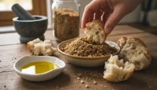 A dukkah egy ropogós egyiptomi keverék, amelybe olajba mártott kenyeret tunkolnak