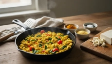 Tofu scramble tojástok helyettesítőként, amely meglepetést okoz