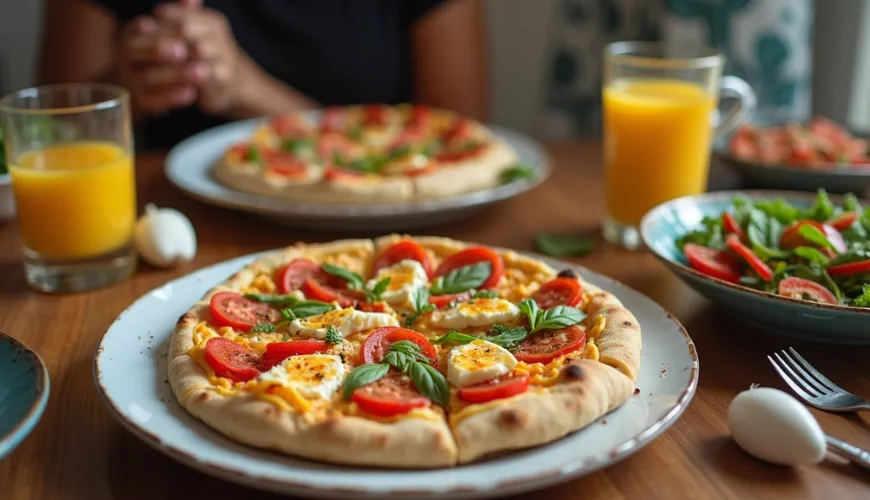 Egészséges és tápláló étel - lisztmentes túrós pizza